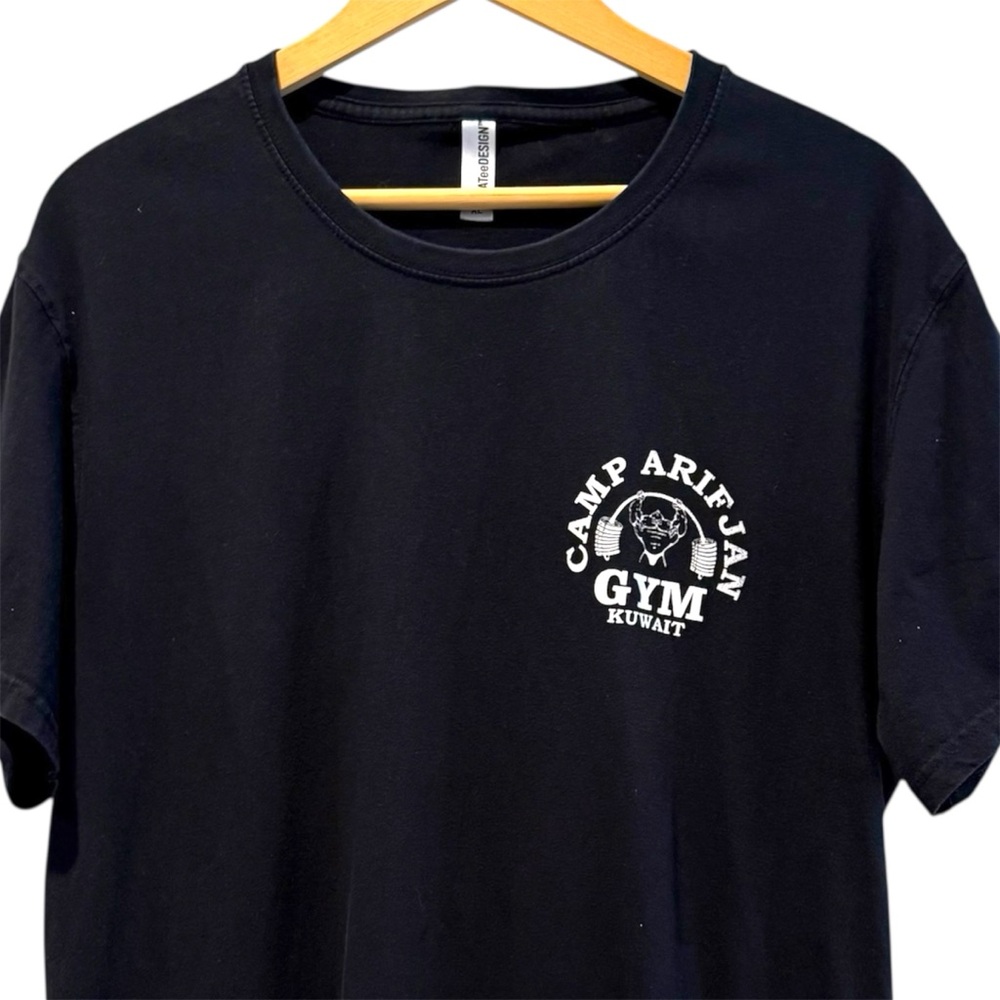 BATee Design‎ U.S. ARMY Camp ArifJan Gym Kuwait Tee Shirt Mens Black Size XL